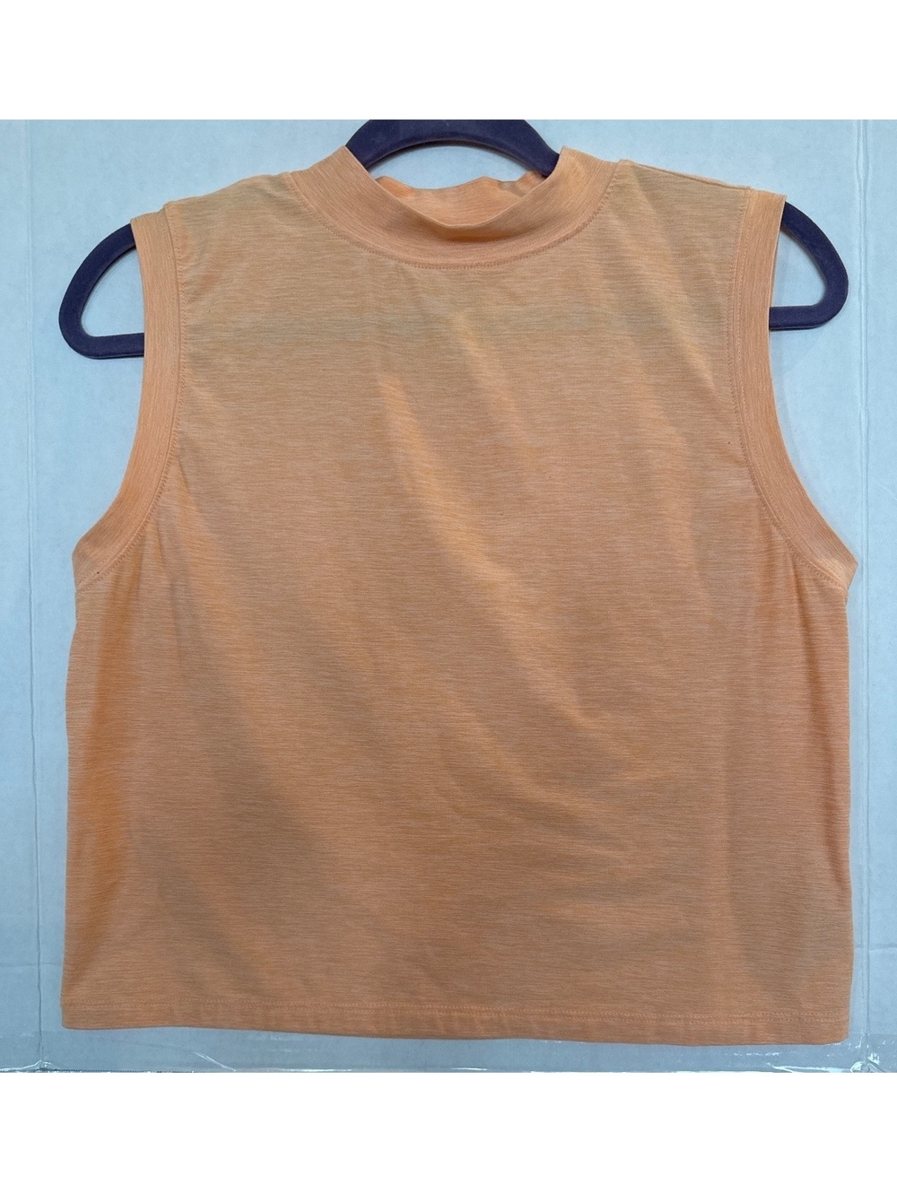 Calia Sleeveless Mock Neck Top in Peach, Size Small